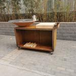 HNJBL Outdoor Cooking Steel BBQ grill Gardern Rust Corten Steel Fire Pit BBQ