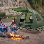 Camping Tent Cot, Folding Tent Combo Air Mattress & Sleeping Bag, Off-Ground