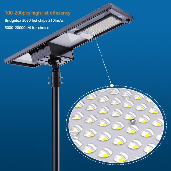 Aluminum Alloy Outdoor Solar Street Light Rotating Integrated With Lifepo4