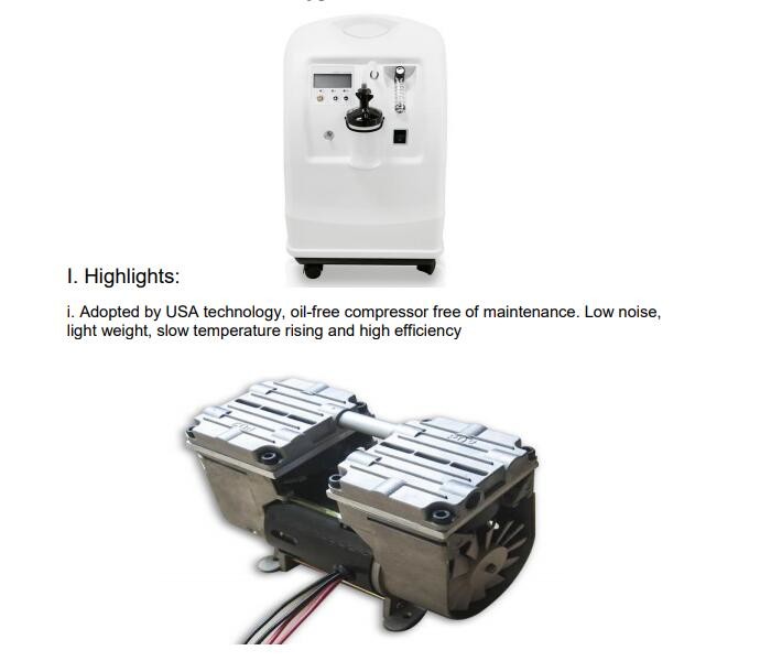 Konsung Medical Oxygen Concentrator Dual Flow Portable Oxygen Concentrator 10L