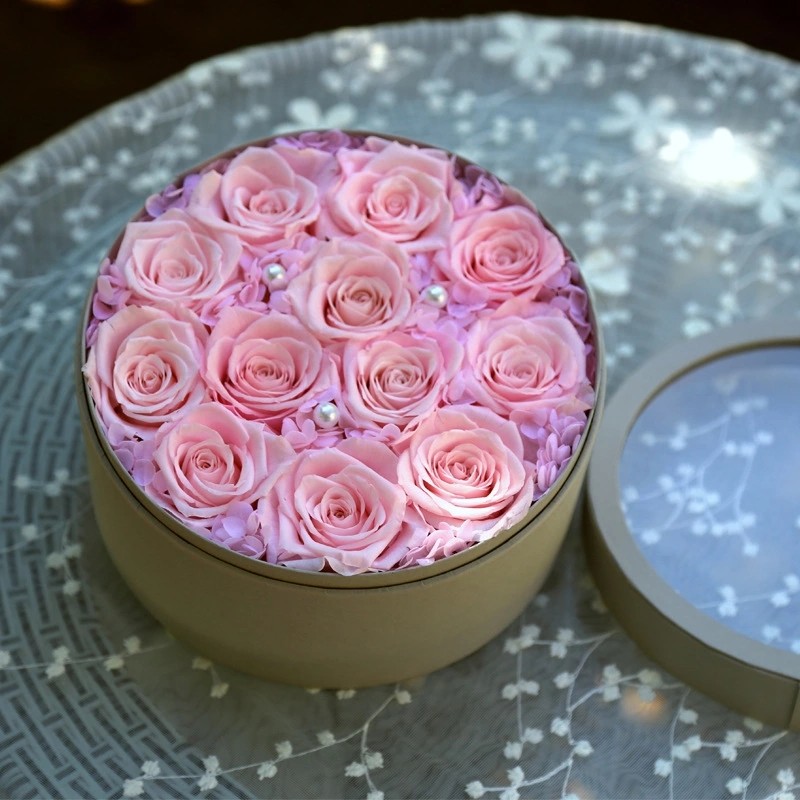 Luxury Gift Real Preserved Roses In Velvet Box That Lasting 3 Years
