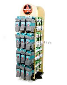 Wholesale Wooden Slatwall Floor Displays 4 - Way Floorstanding Socks Display Stand from china suppliers