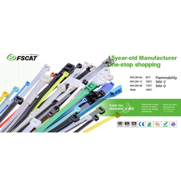 60mm-1500mm Length Colour Cable Ties UV Resistant Widely Used