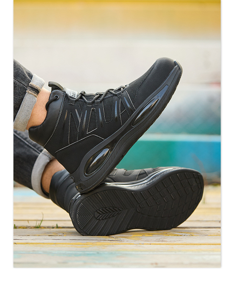 Kevlar Air-cushioned Sole Work Shoes Ultimate Safety Boots for Security Work