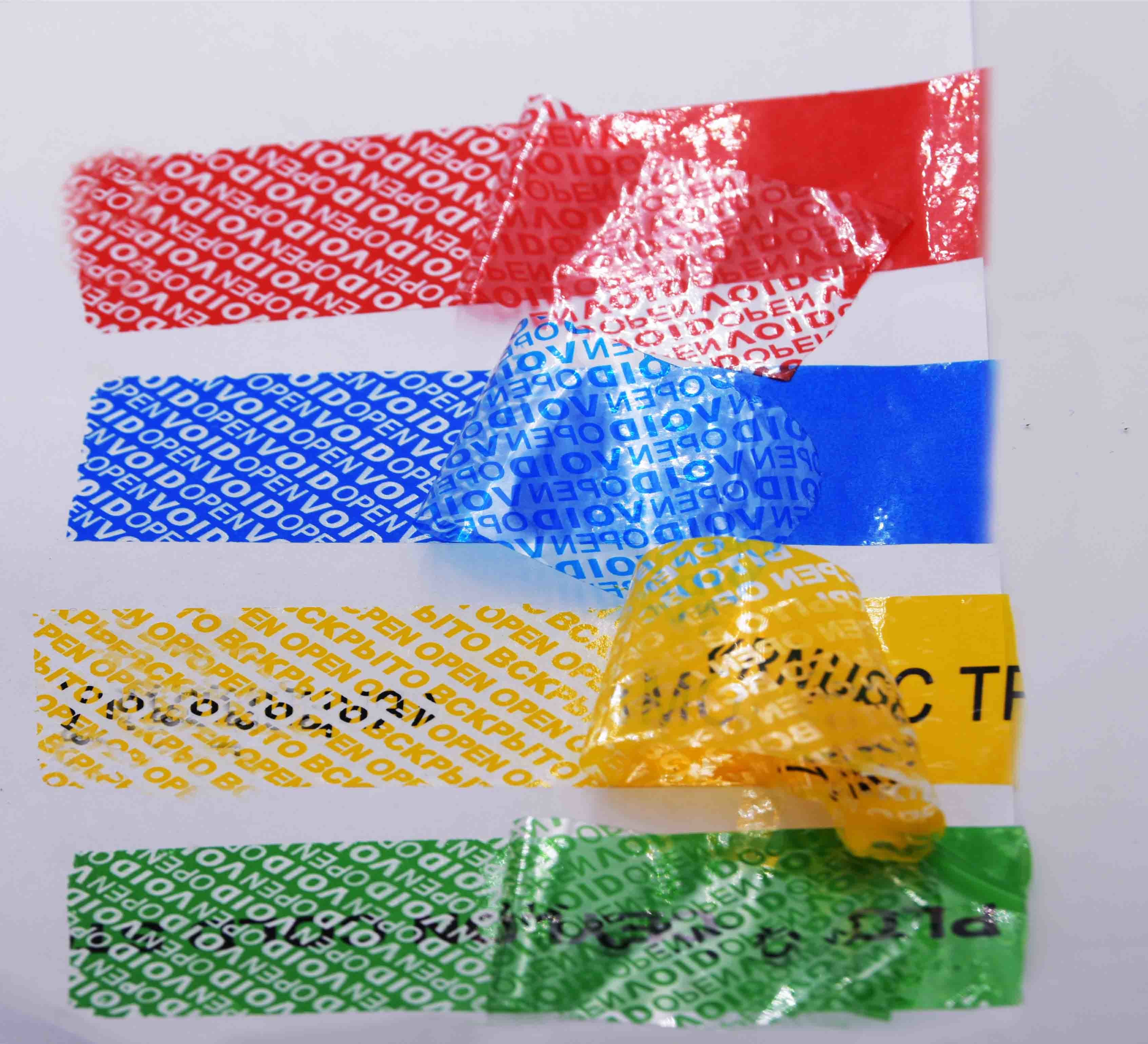 Partial Total Transfer Security Tape Tamper Evident Tape for Bag Sealing Tape