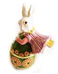 Easter Bunny Trinket Pill Box Rabbit Hinged Trinket Jewelry Box Bejeweled Ring