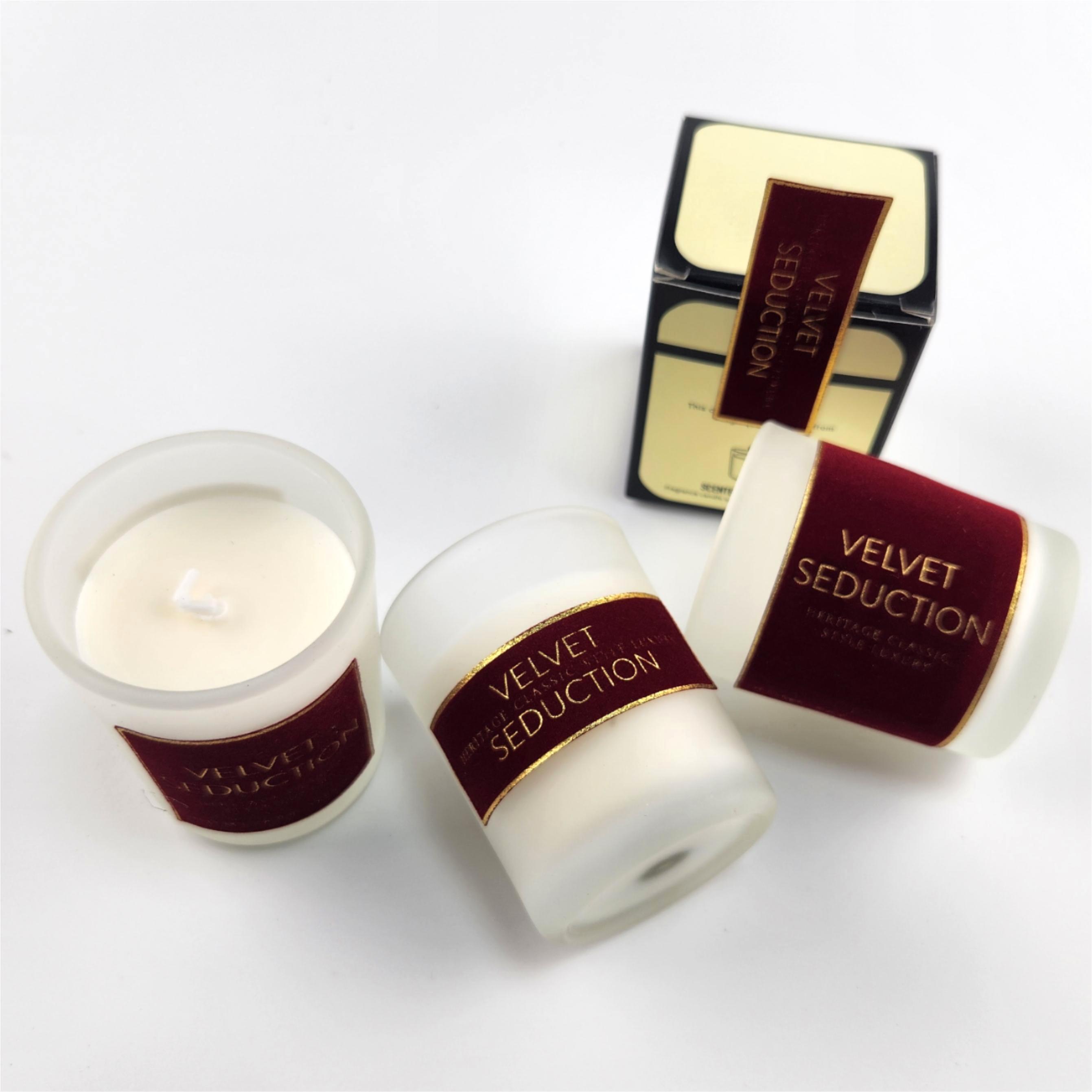 Aromatherapy Velvet Candle Label Printing Gold Foil Double Layer Candle Sticker Labels