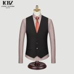 Customized Black Suit Vest for Men's Business Formal Wear as Groom's Wedding