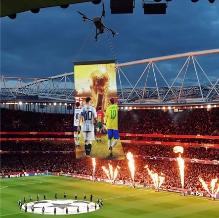 P25 Flying LED Screen Flying Mesh Led Screen Drone Led Soft Screen Advertising Drones Flying with Drone Show with Drone