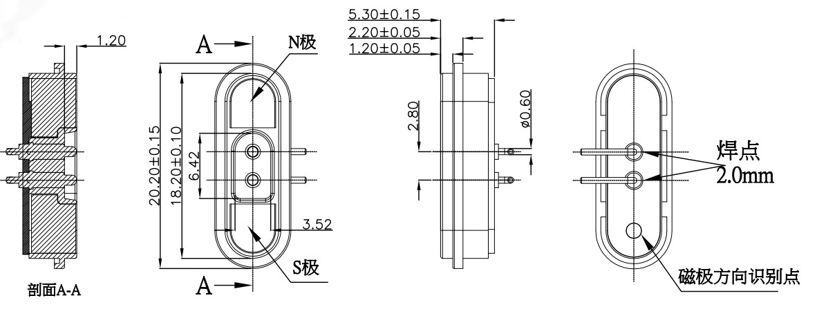 Customized 2 Pin Magnetic Connector 12V Magnetic Male Female Connector Black
