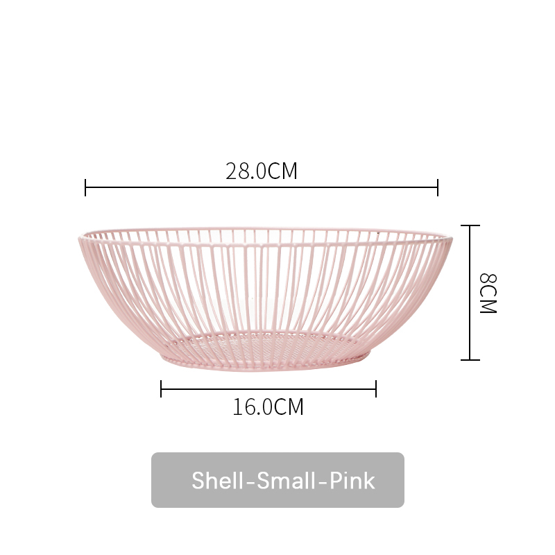Golden Metal Fruit Container Pink Vegetable Holder for Gift Basket Storage Organizer