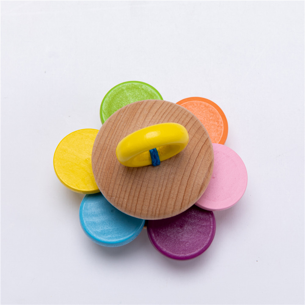 Rattle Soother 7.2cm Wooden Musical Toys Childrens Wooden Instruments