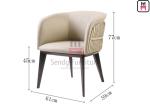 Tufted Leather Wood Restaurant Chairs Padded Upholstery H77cm