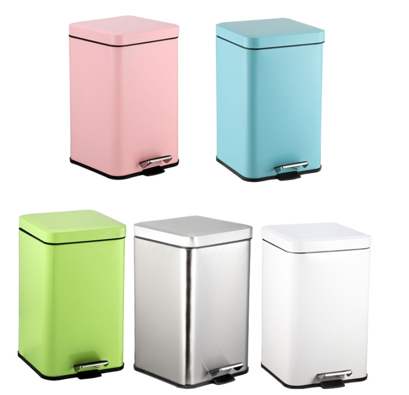 6L 12L Foot Pedal Indoor Trash Can Metal Trash Can With Foot Pedal
