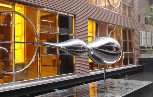 Polished Modern Abstract Sculpture Stainless Steel Water Cloud For Plaza
