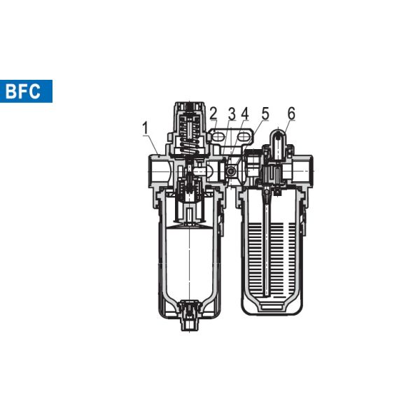 White Black Air Pneumatic Regulator Afc Bfc Series Bfc3000 Air Source Treatm