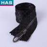 Buy cheap #5 Black Metal Zipper with Shiny Gun Metal Teeth for Clothing and Bags from wholesalers