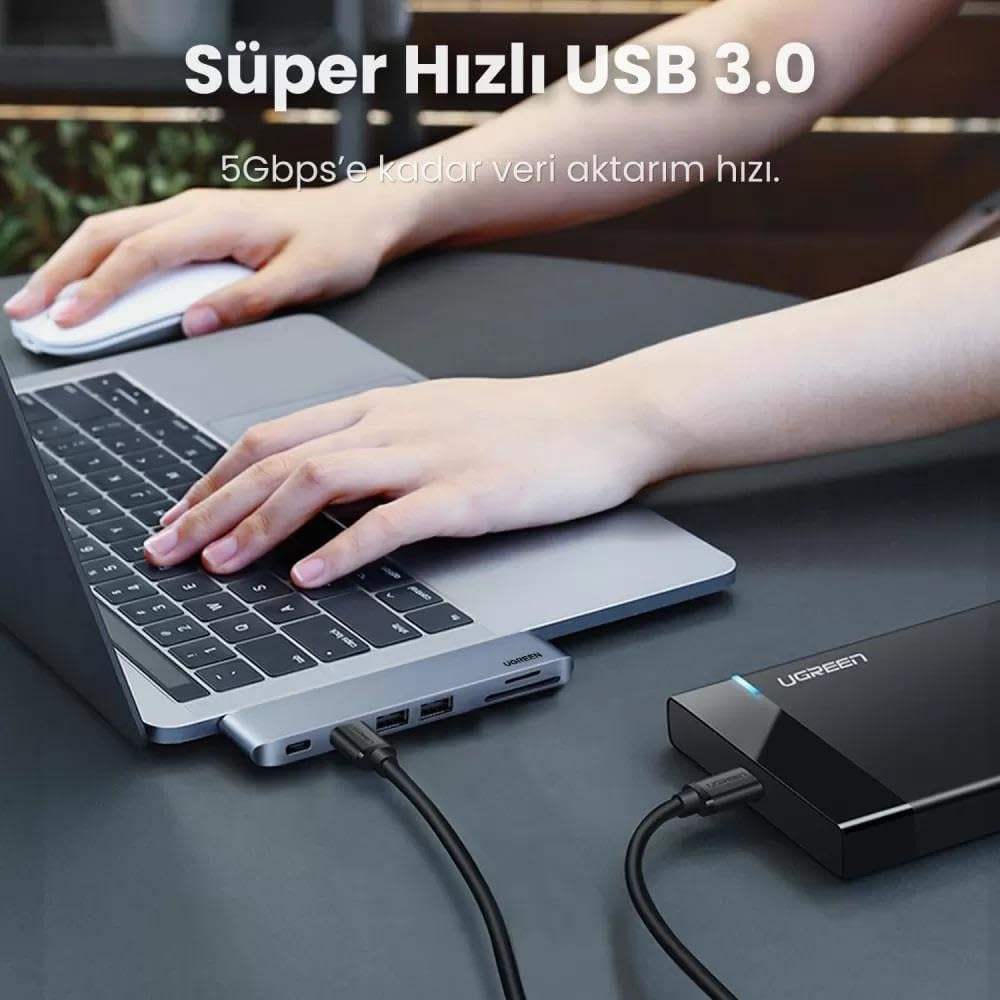 USB C Hub Adapter for MacBook with 4K-HDMI Thunderbolt 3 100W Power Delivery SD TF Card Reader and 2 USB 3.0 Ports