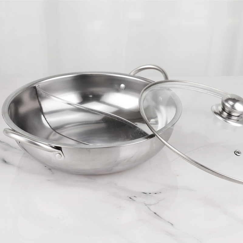Multifunction Hot Pot Soup Cooker Set Cookware Glass Lid SS410 Soup Pots