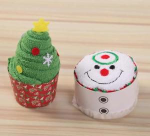 Wholesale Creative 2018 Christmas gifts cupcake souvenir cake gift towel Wholesale branded marketing products Micro fiber&amp;cotton from china suppliers