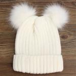 Unisex Knit Pom Pom Beanie Embroidery Logo Woven Label 100% Acrylic Pom For