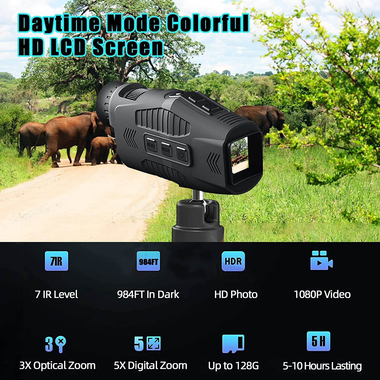 5X Digital Zoom Hunting Telescope Outdoor Day Night Digital Thermal Goggles