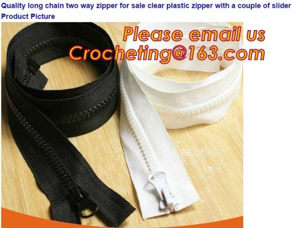 PVC zipper used for bags ,garment waterproof zipper plastic zipper, Garment