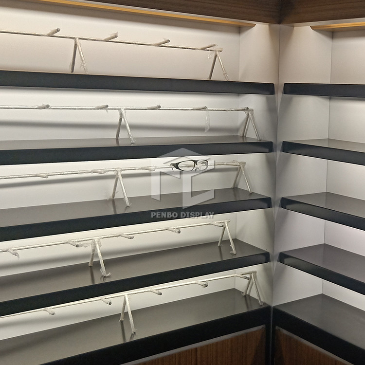L5 LED Optical Shop Display Cabinets Cases 20mm MDF Veneer