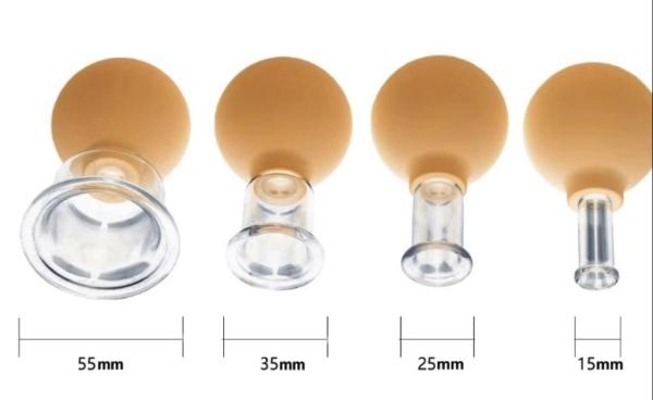 4Pcs Rubber Vacuum Cupping Glasses Massage Body Cups Glasspromote Blood