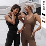 240gsm Yoga Sports Bra Legging Set TUV V Neck Jumpsuit Breathable