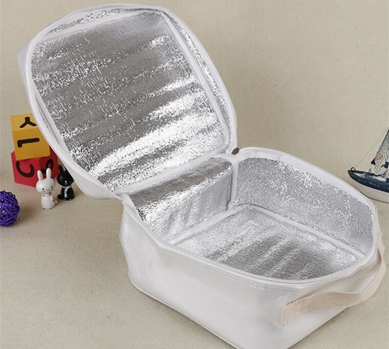 Reusable aluminium foil thermal insulation material cooler bag for picnic with Strapping tape closureRecycled PP Woven Plast