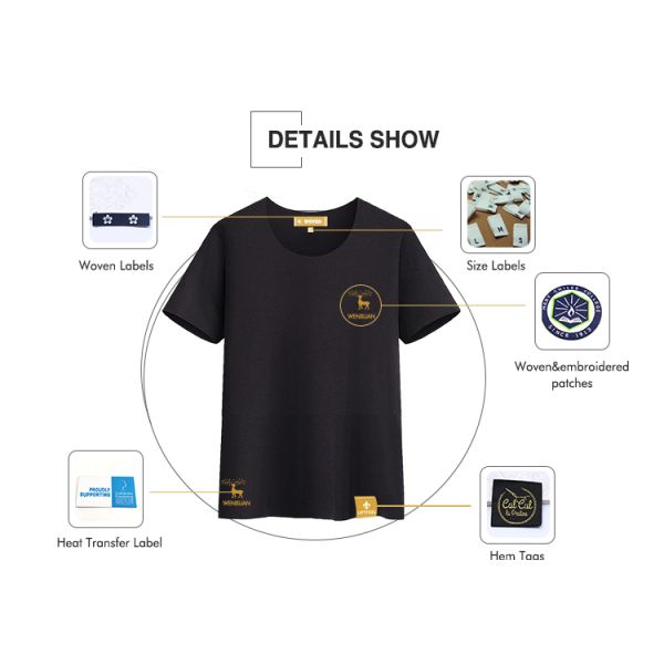 Customized 100% polyester brand label clothing tags label