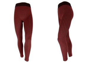 Wholesale Black And Red Check Womens Fleece Lined Leggings For Winter Working Suit from china suppliers