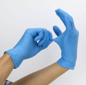 Wholesale Medium Disposable Nitrile Gloves , Durable Nitrile Exam Gloves Blue Color from china suppliers