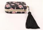 Fashion Flower Ladies Leather Clutch Bags Print Pu Leather With Black Tassel