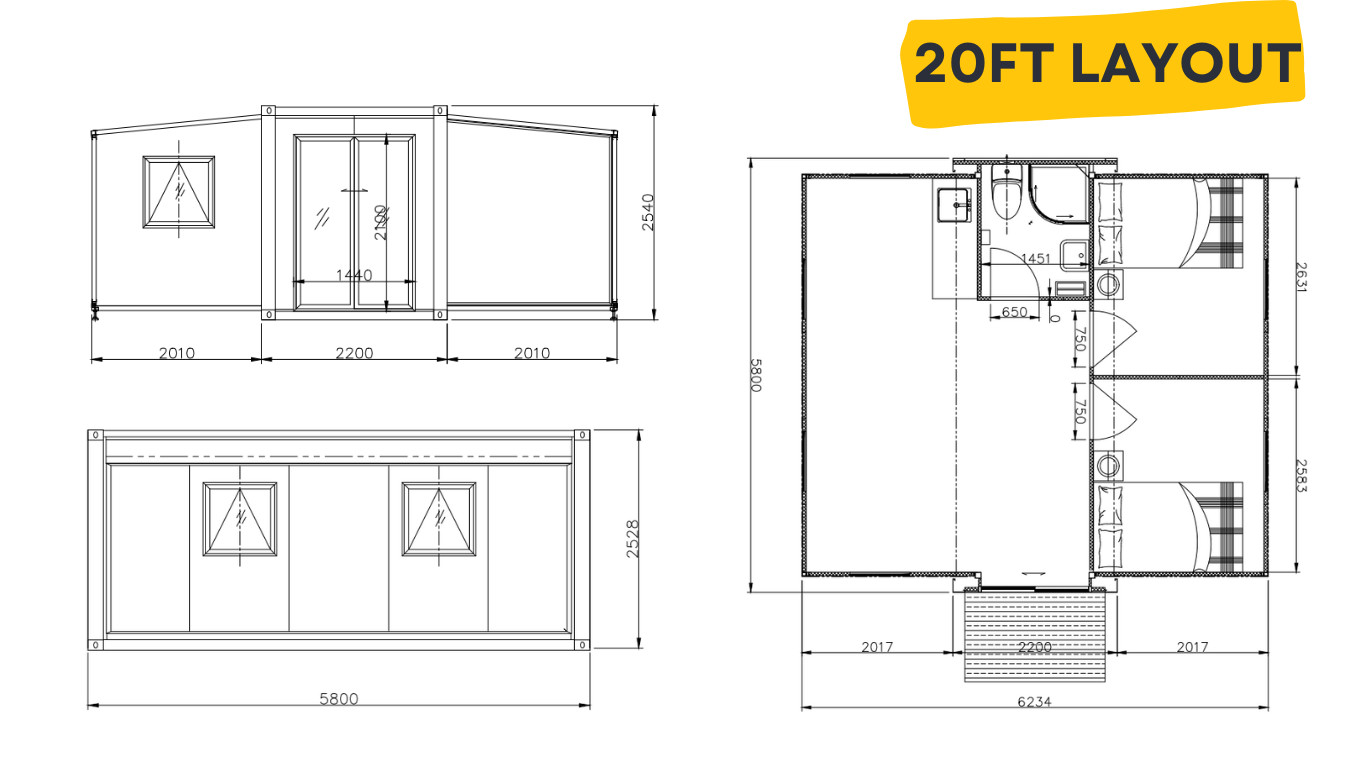 Prefabricated Expandable Container House 40ft Steel Luxury Villa Home