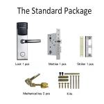 Silver Color Smart Key Card Hotel Electronic Door Locks for Hotel Apartment
