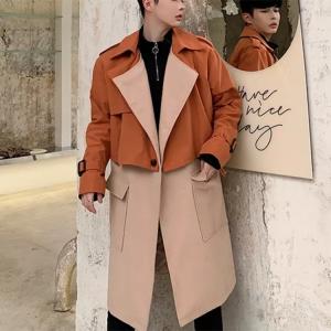 Wholesale New Fashion Black Men Custom Bomber Trench Coat from china suppliers