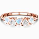 Glamour Hot Fashion Natural Rainbow Moonstone Women 925 Sterling Silver Jewelry