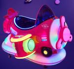 Amusement park coin pusher kids rides game machine happy airplane rocking car