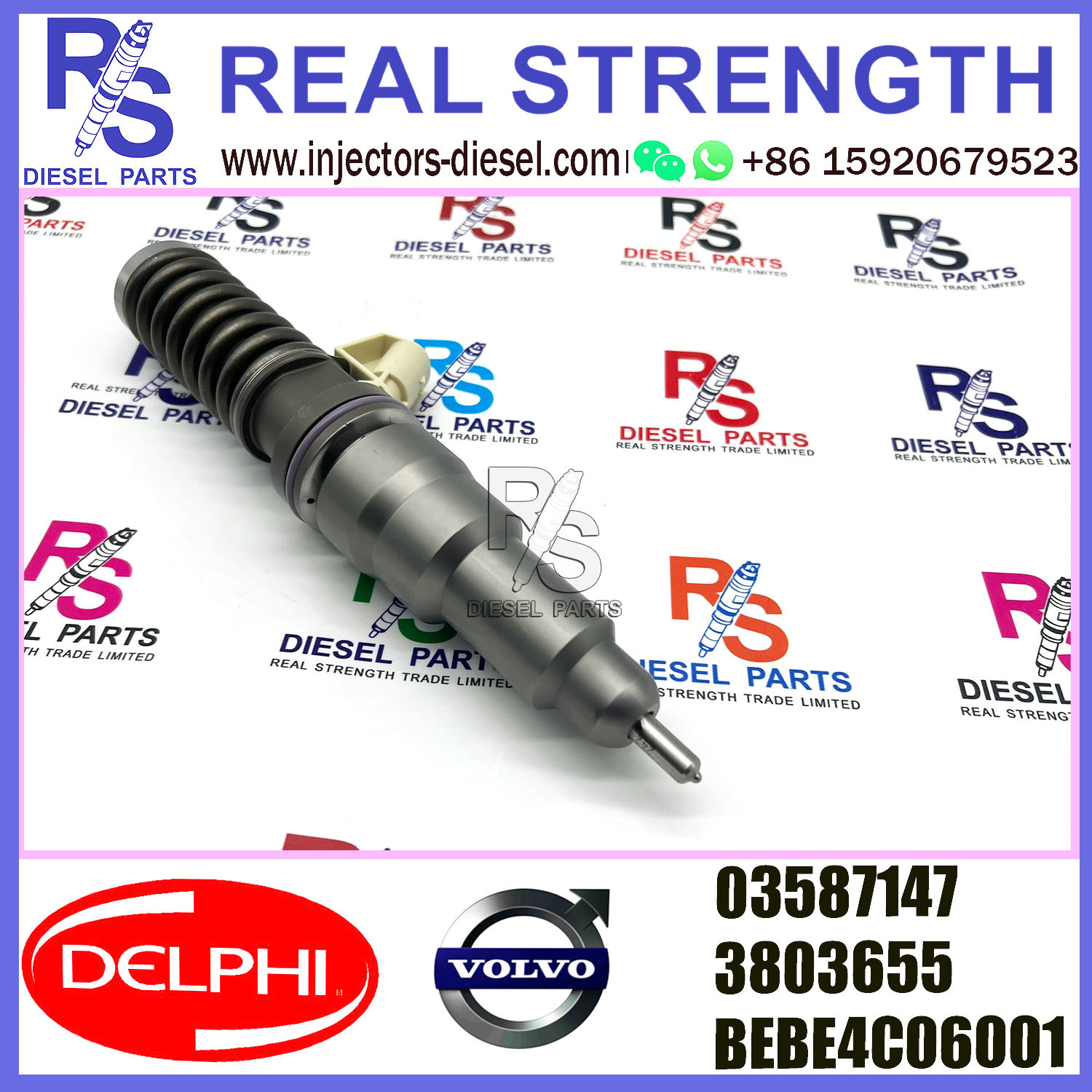 V-O-L-V 2pin injector 3587147 3803655 03587147 Diesel pump Injector DELPHI BEBE4C06001 E1 for 9.0 LITRE INDUSTRIAL