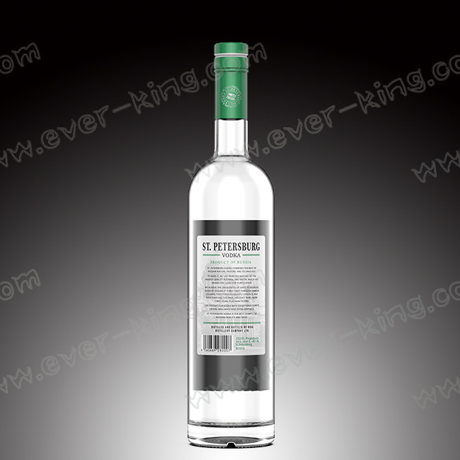 500ML Flint Glass Vodka Liquor Bottle With Cork Seal