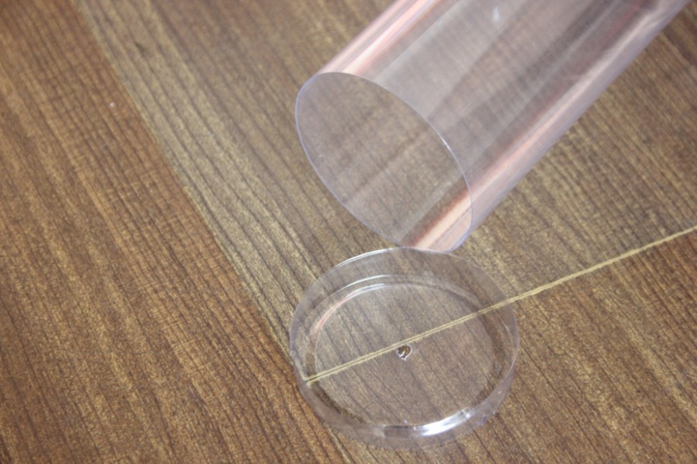 flower & money large box packaging round cylinder gift box small cylinder clear threaded plastic tube container with lid