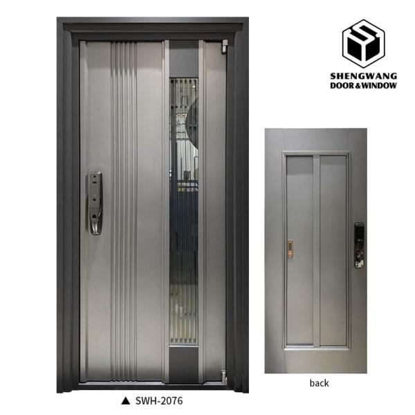 ODM Noise Reduction Aluminum Entrance Door Copper Imitation Surface Finishing
