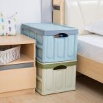 Beige Camping Collapsible Plastic Tote 10kg Plastic Car Boot Organiser