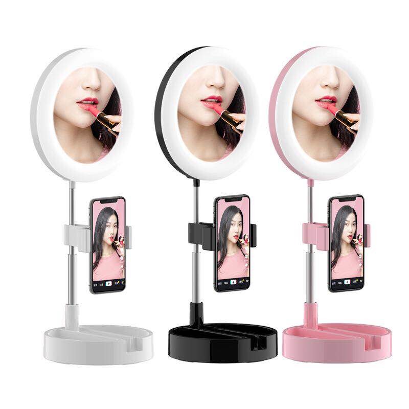 ABS 12W 5V Ring Light With Mirror And Phone Holder