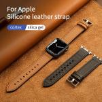 22mm Silicone Leather Watch Strap for iWatch Series 6 5 4 3 2 1 SE Luxury and