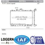 91-95 Honda Acura Legend Radiator / Aluminium Car Radiators At Dpi 1278/16mm