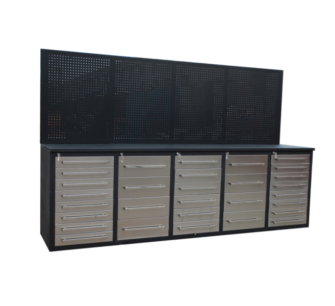 Steel Metal Tool Cabinet Italy Style Stainless Steel Workbench Mat Custom Black Mat for Store