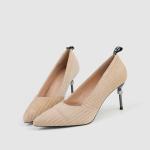 ZM007 9871-1 Pointed Stripe Suede Ladies High-Heeled Shoes Stiletto Nightclub